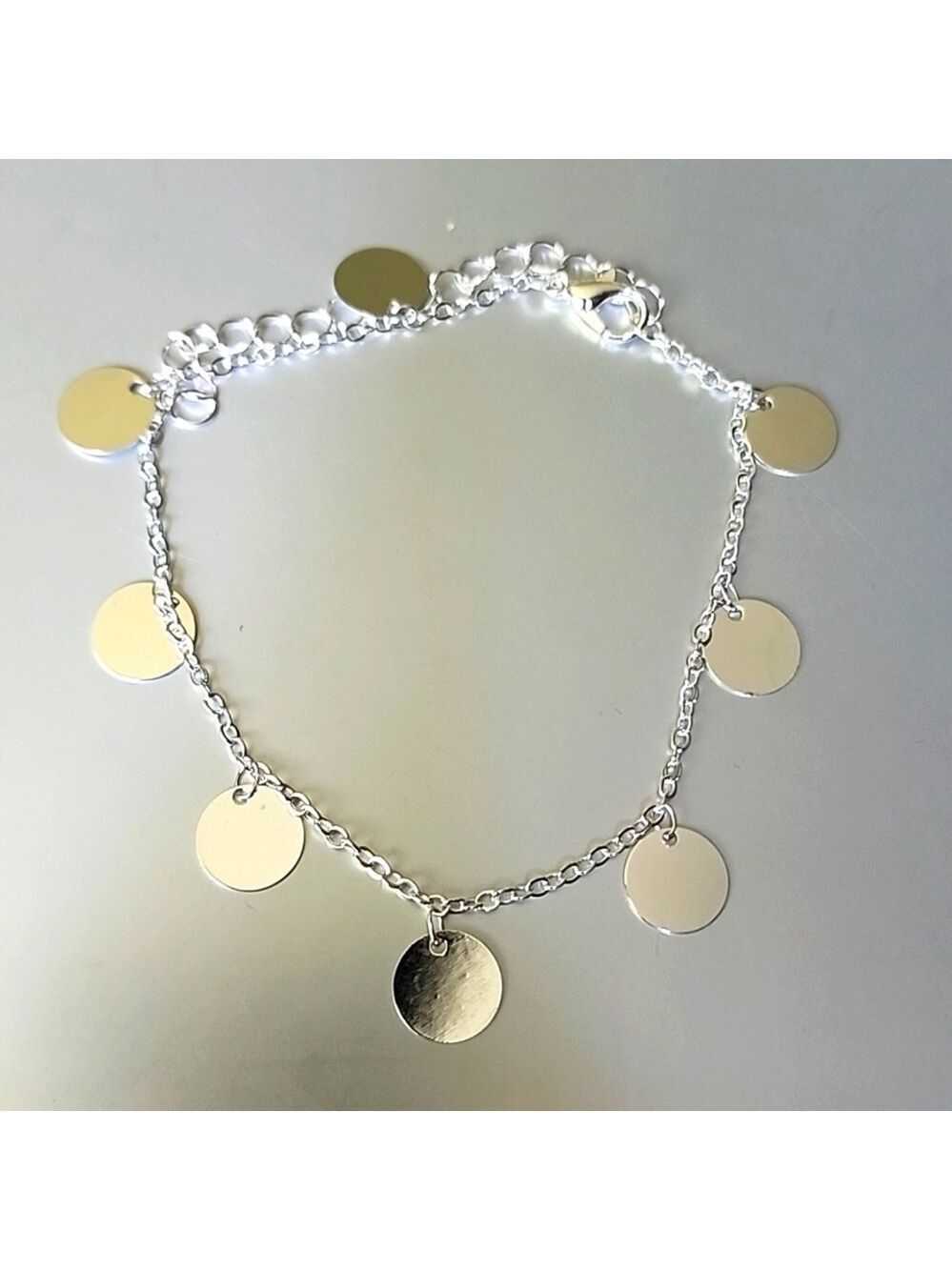 DISC ANKLET Stainless + Silver Coat